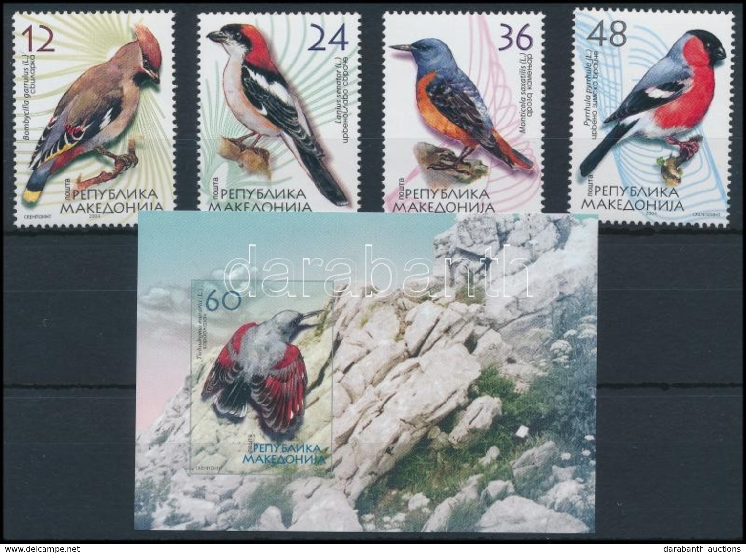 ** 2004 Énekesmadarak Sor + Blokk,
Songbird Set + Block
Mi 329-332 + 11 - Other & Unclassified