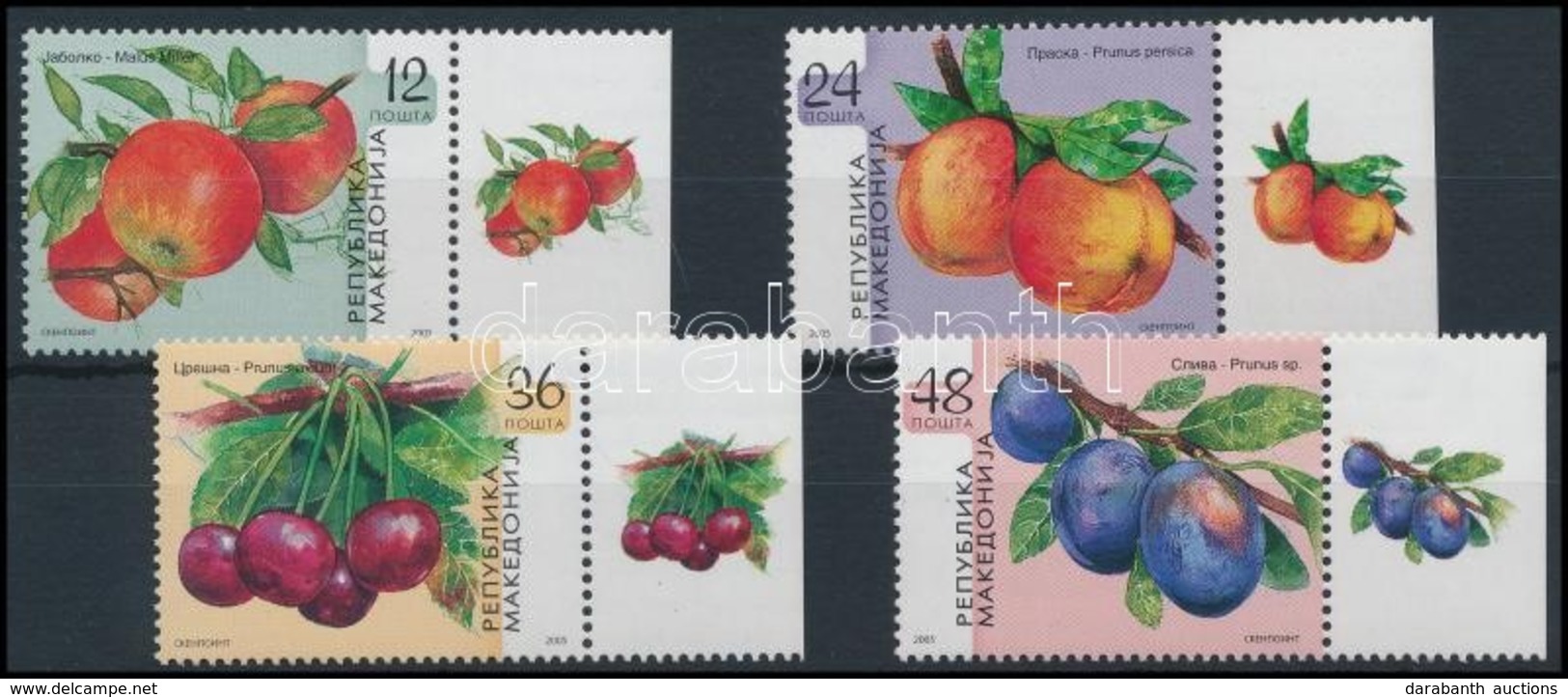 ** 2005 Gyümölcs ívszéli Sor,
Fruit Margin Set
Mi 360-363 - Andere & Zonder Classificatie