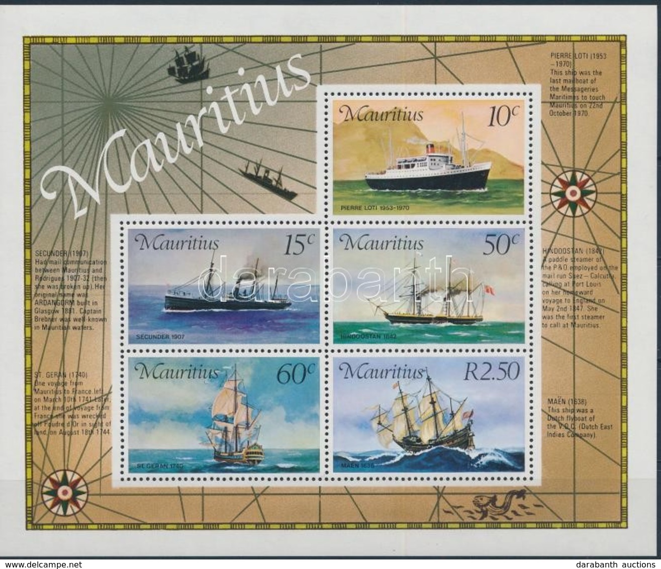 ** 1976 Hajók Blokk,
Ships Block
Mi 4 - Other & Unclassified