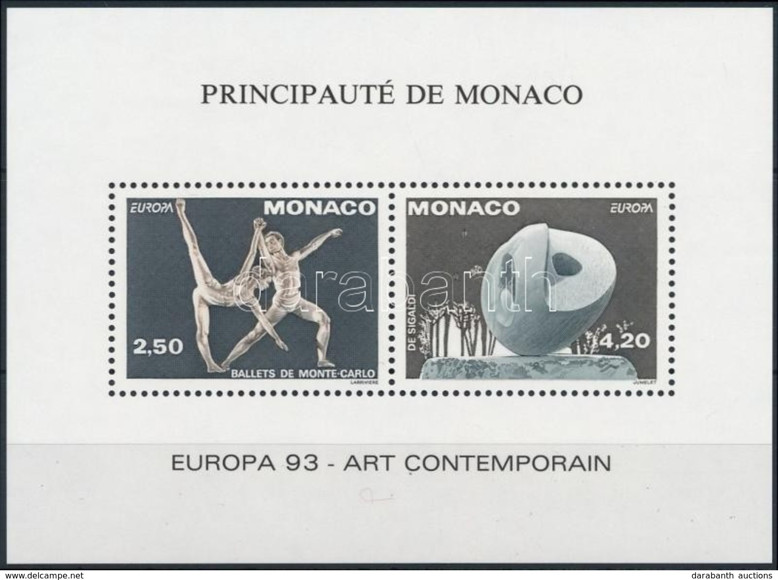 ** 1994 Europa CEPT Művészet Sor Mi 2120-2121 Blokk Formában - Other & Unclassified