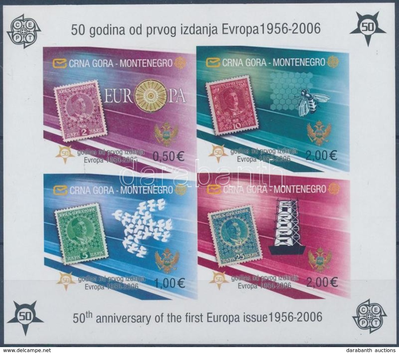 ** 2006 50 éves Az Europa CEPT Bélyeg Vágott Blokk Mi 2B - Andere & Zonder Classificatie