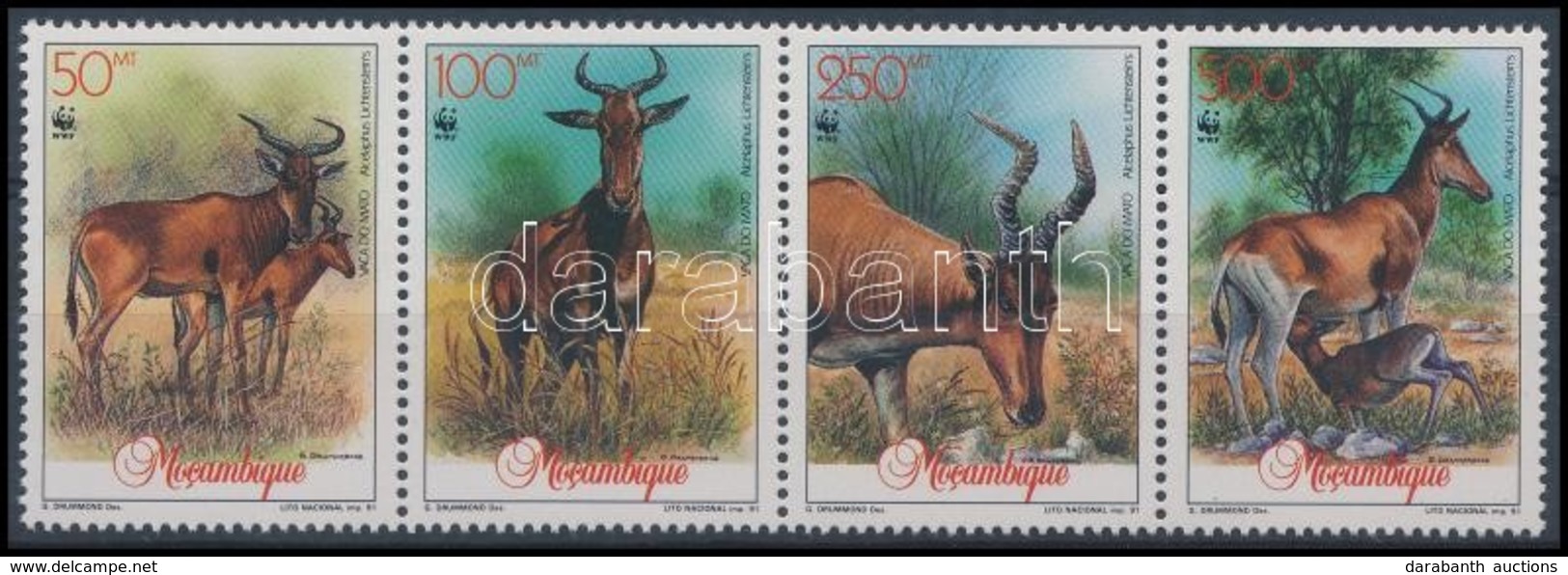 ** 1991 WWF: Antilop Sor Négyescsík,
WWF: Antelope Set Stripe Of 4
Mi 1231-1234 - Other & Unclassified