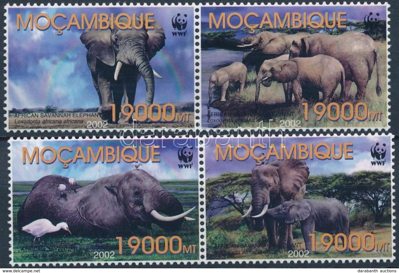 ** 2002 WWF: Elefánt 2 Pár + Kisív + Teljes ív Mi 2393-2396 - Andere & Zonder Classificatie