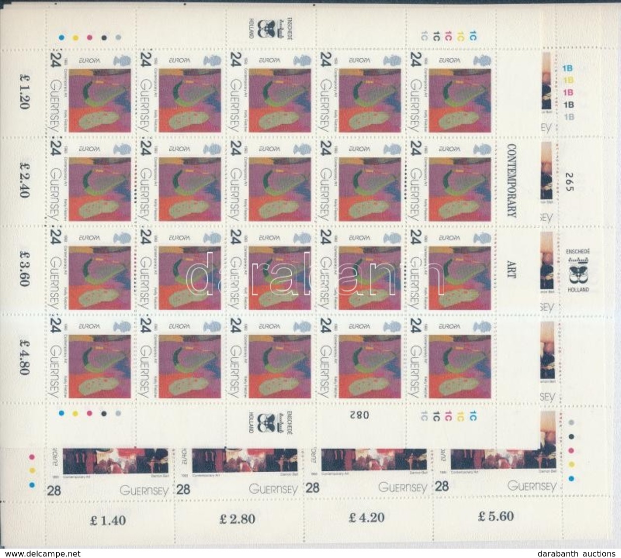 ** 1993 Europa Kortárs Művészet Kis ív Sor Mi 608-611 - Andere & Zonder Classificatie