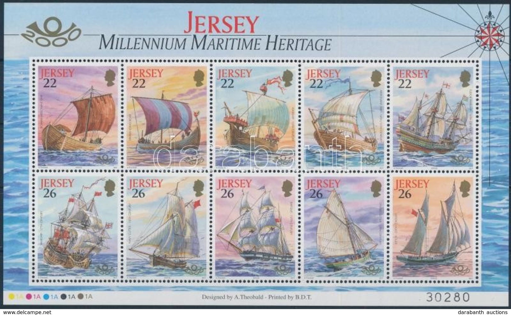 ** 2000 Hajók Kisív,
Ships Mini Sheet
Mi 928-937 - Autres & Non Classés