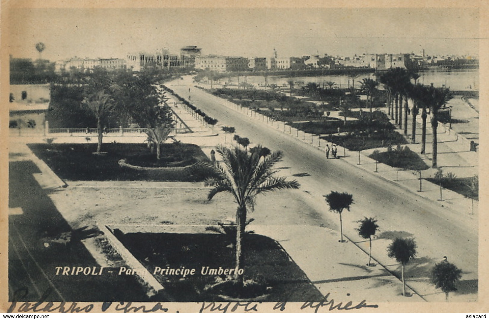 Tripoli Parco Principe Umberto Edit Haggiag Judaica  Used 1934 To Villa Des Palmiers Nice Beatriz Nieborg - Libia