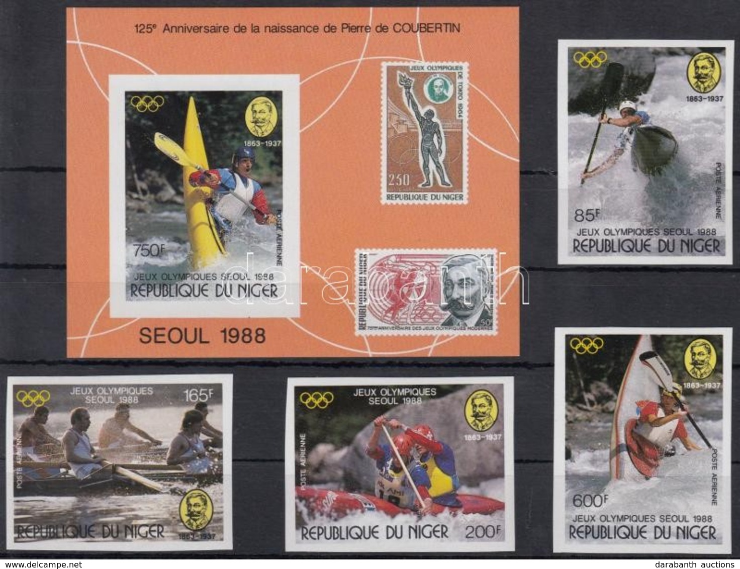 ** 1988 Nyári Olimpia, Szöul Vágott Sor Mi 1049-1052 + Vágott Blokk 53 - Sonstige & Ohne Zuordnung