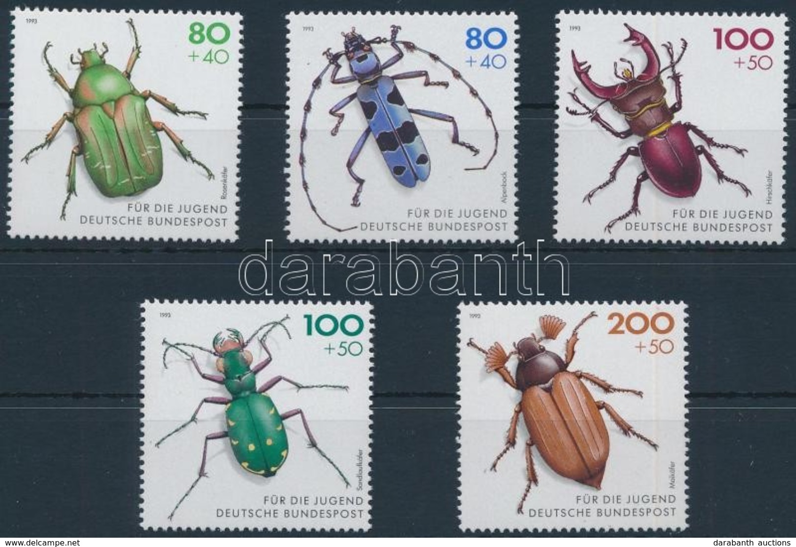 ** 1993 Bogarak Sor,
Beetle Set
Mi 1666-1670 - Autres & Non Classés