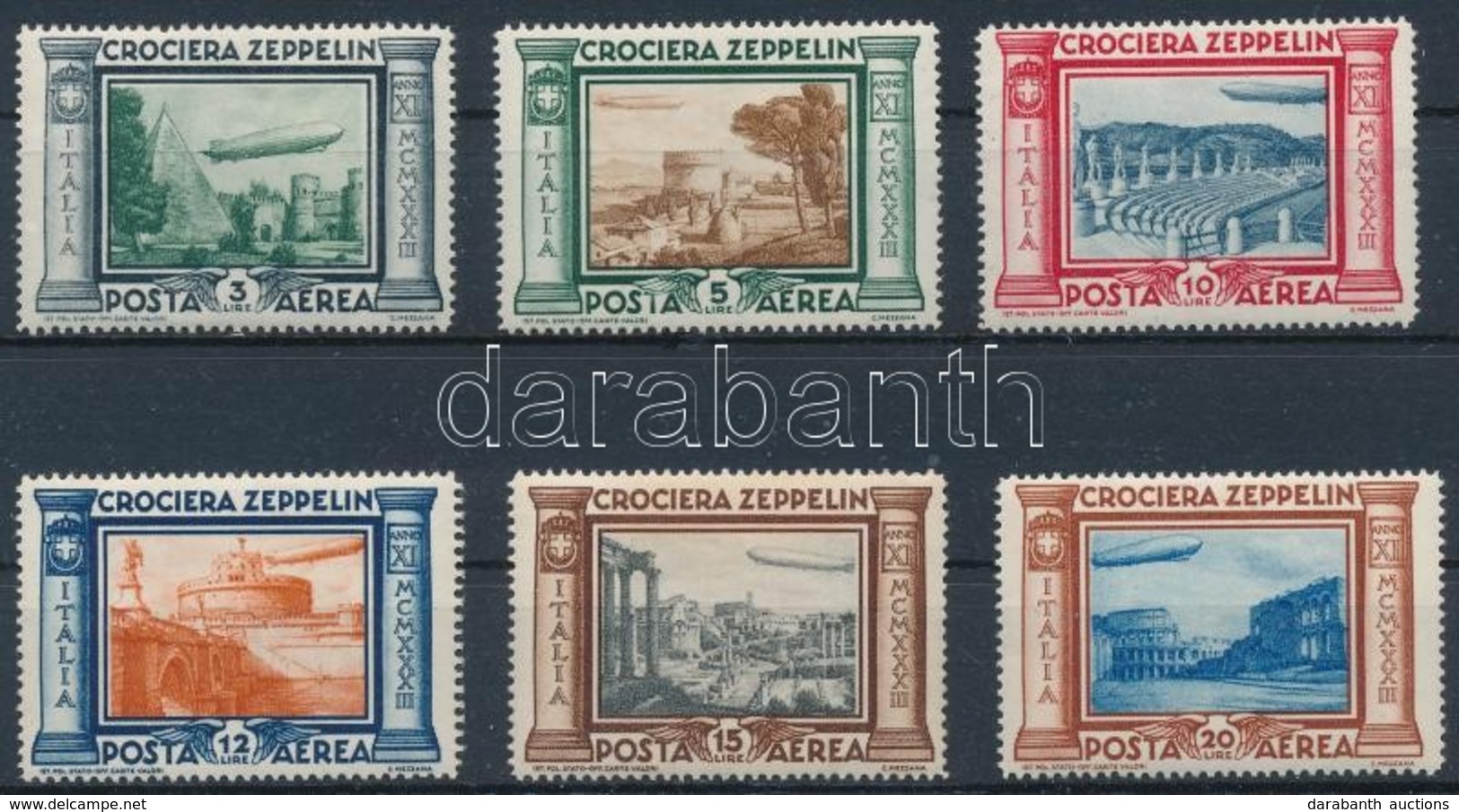 ** 1933 Zeppelin Sor Mi 439-444 (Scott 325$) - Other & Unclassified