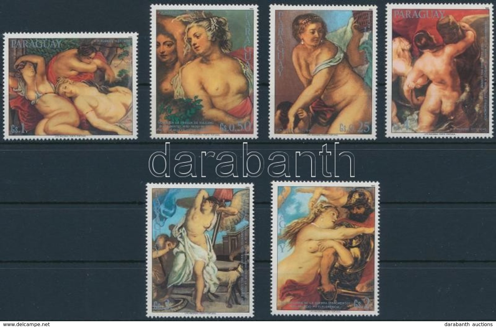 ** 1985 Rubens Festmények Sor 6 értéke + Kisív,
Rubens Paintings 6 Values Of Set + Minisheet
Mi 3916-3921 + 3922 - Andere & Zonder Classificatie