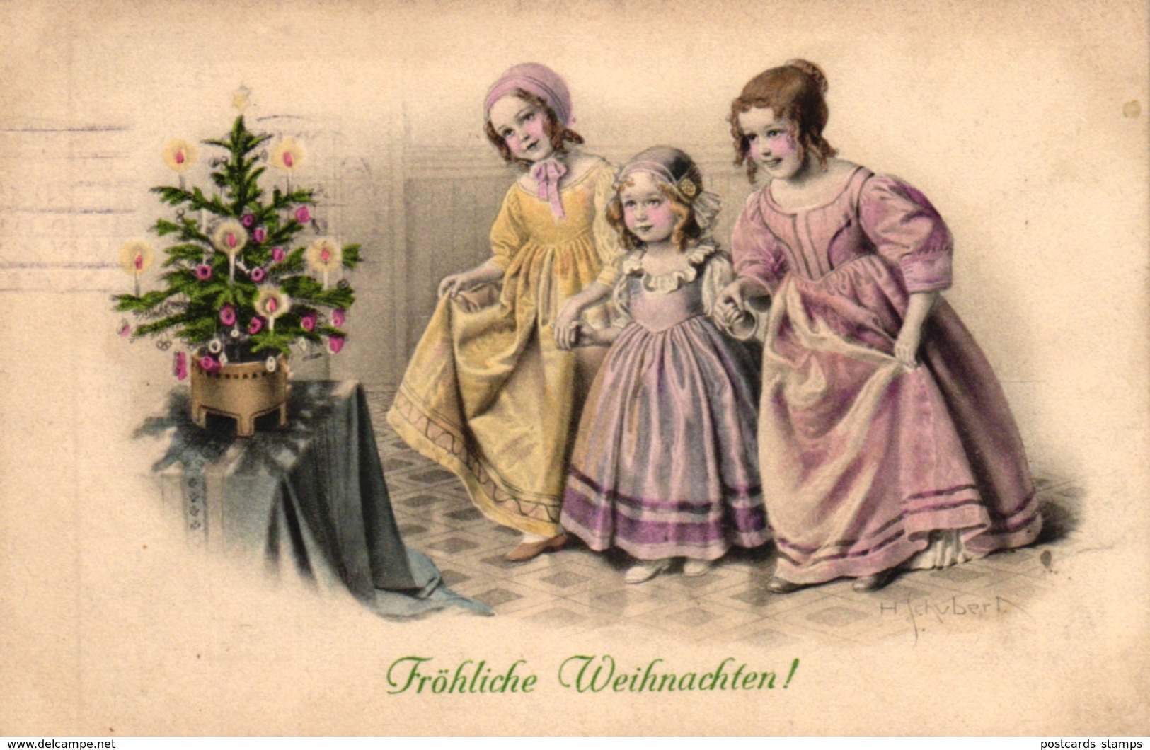 Weihnachten, Kinder, Christbaum, Um 1910 - Autres & Non Classés
