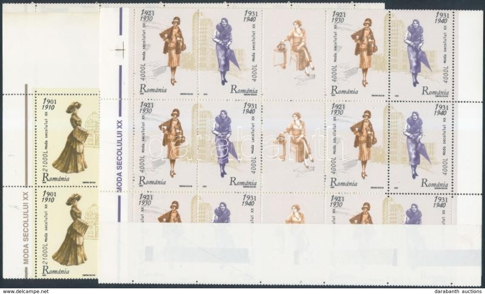 ** 2003 Női Divat A XX. Században (I) Teljes ív Sor Mi 5776-5779 (hajtott /folded) - Other & Unclassified