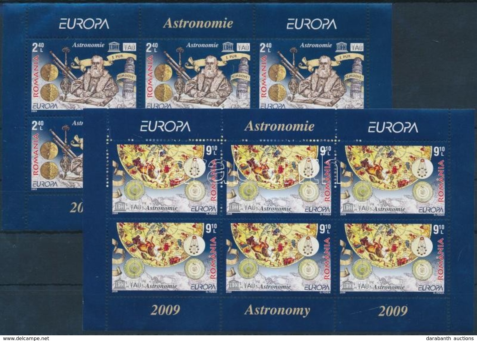 ** 2009 Euróoa CEPT, Asztronómia Kisív Sor Mi 6357-6358 - Andere & Zonder Classificatie