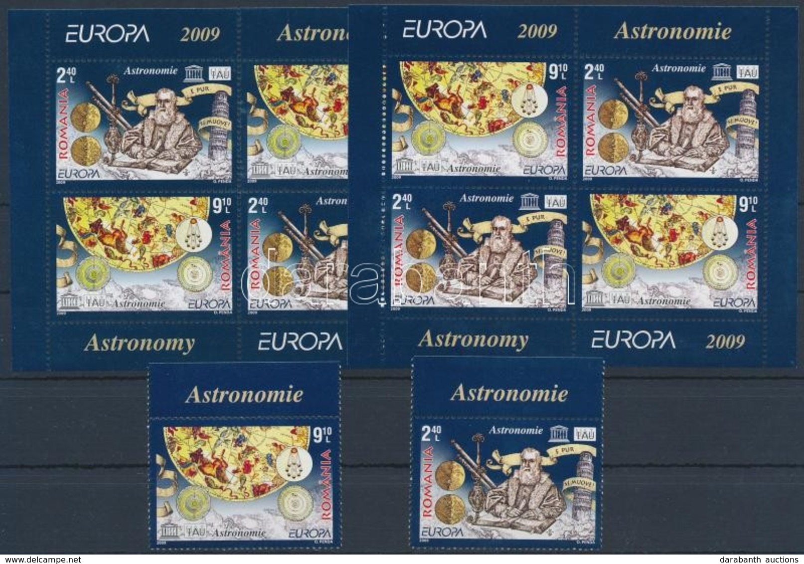 ** 2009 Europa CEPT, Csillagászat ívszéli Sor Mi 6357-6358 + Blokk 445-446 - Other & Unclassified