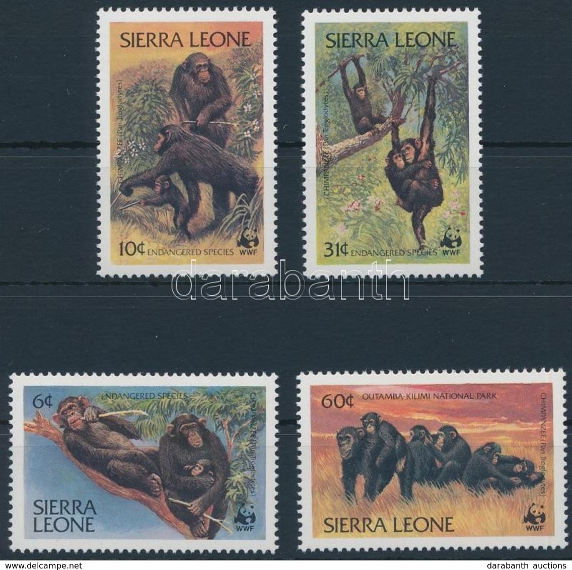 ** 1983 WWF Csimpánzok Sor,
WWF Chimpanzees Set
Mi 713-716 - Other & Unclassified