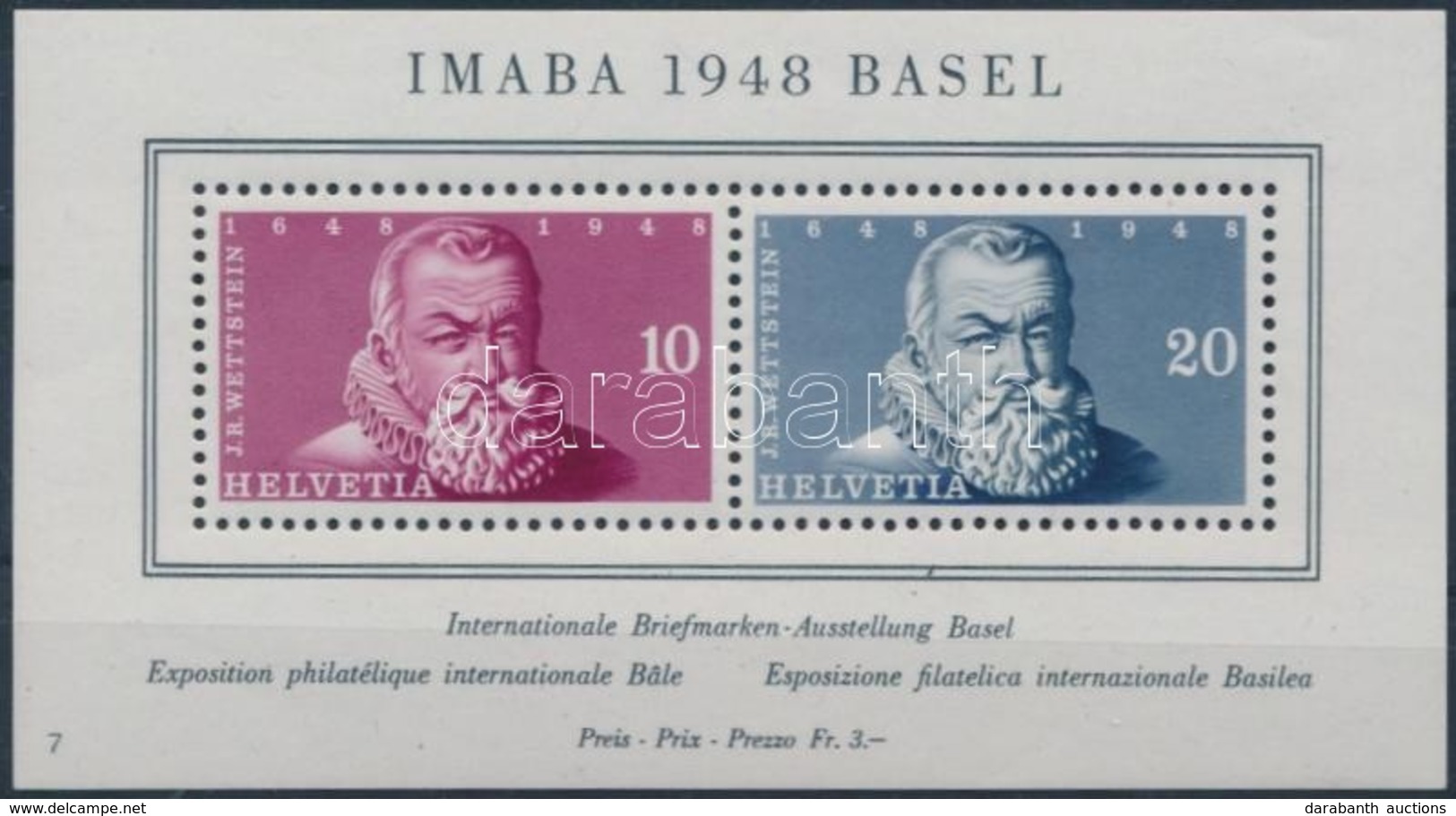 ** 1948 Nemzetközi Bélyegkiállítás Blokk Mi 13 (Mi EUR 90,-) - Autres & Non Classés