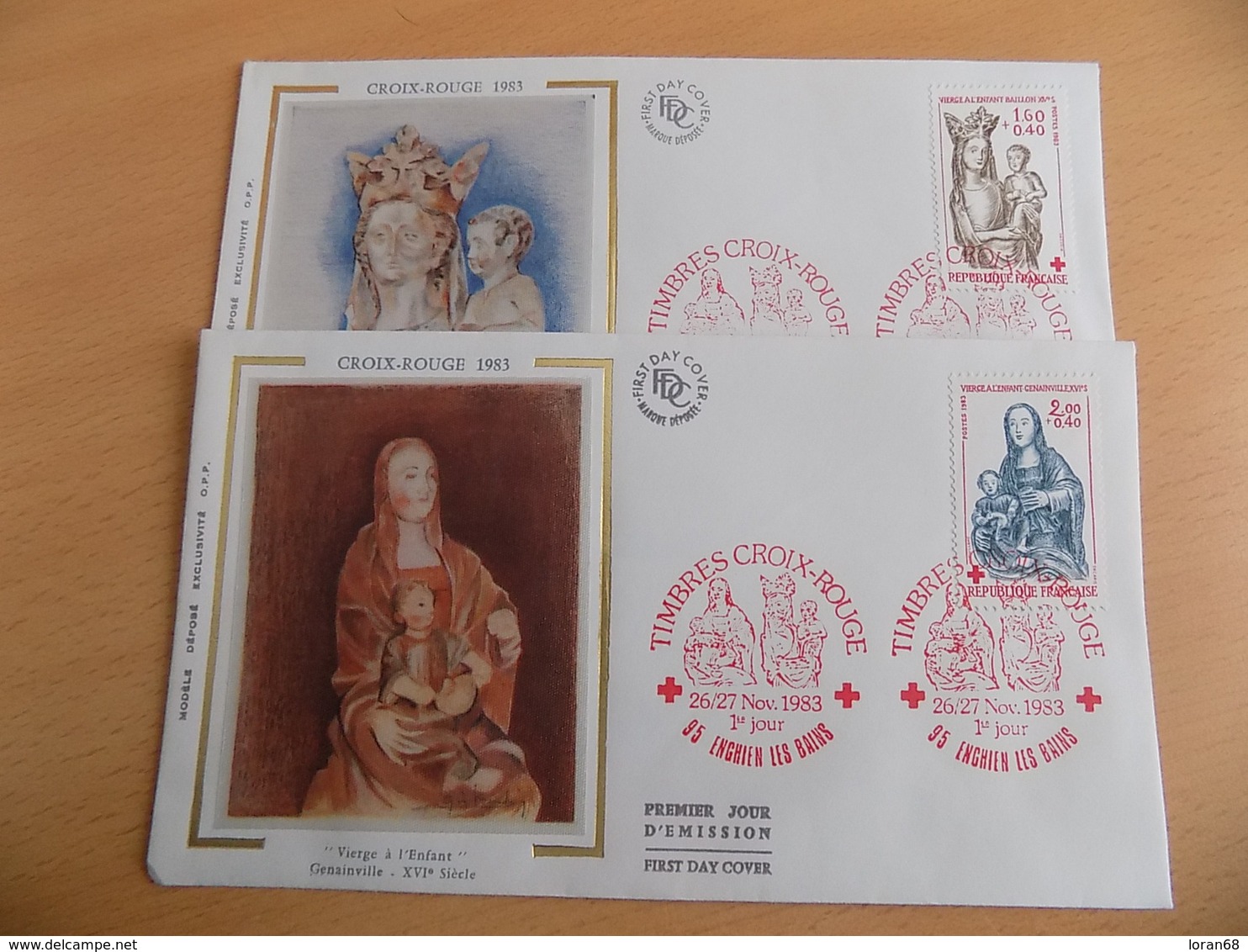 FDC (2) France : Timbres Croix Rouge 1983 - Enghien Les Bains 27/11/1983 - 1980-1989