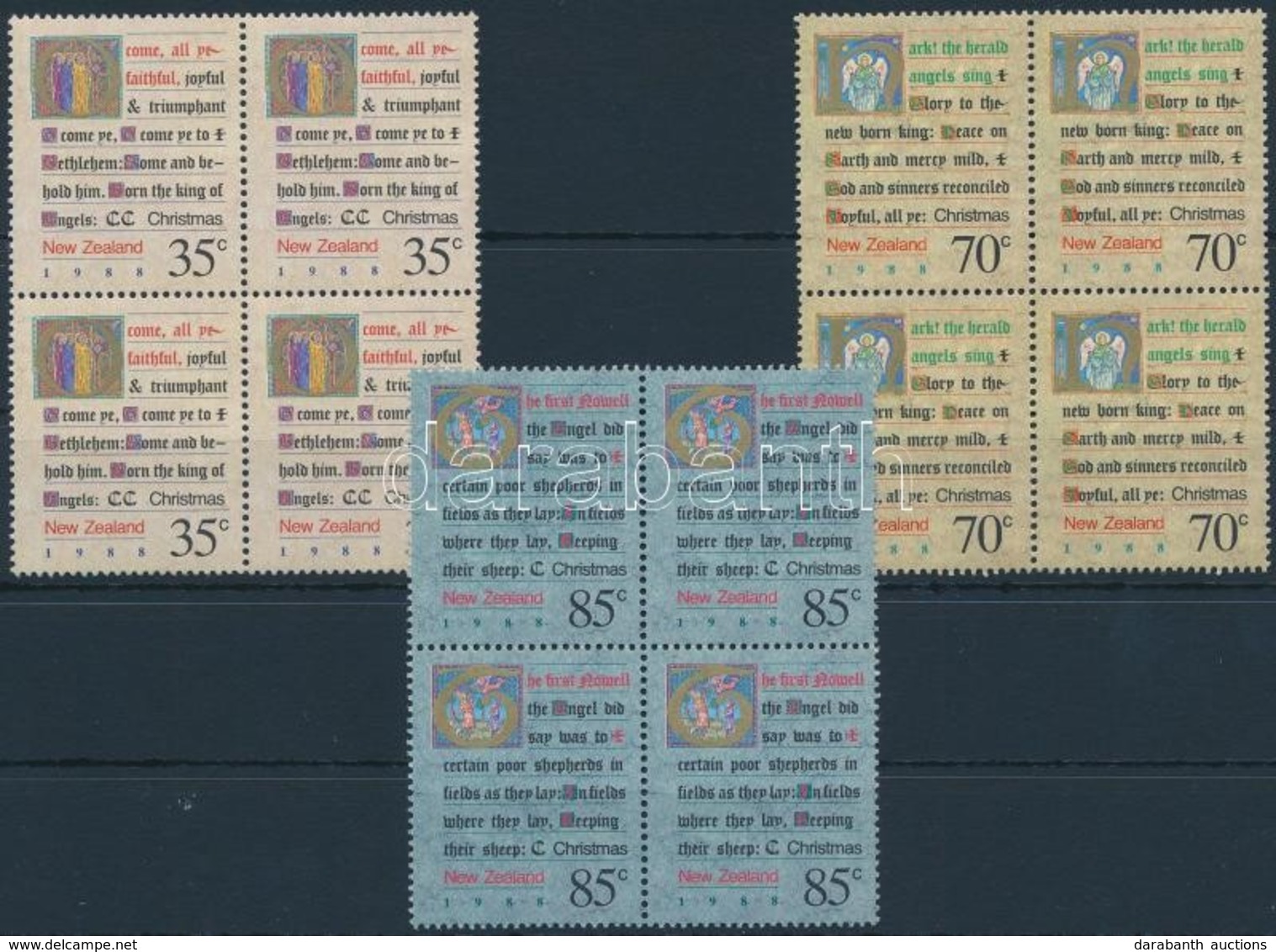 ** 1988 Karácsony Sor Négyestömbökben,
Christmas Set In Blocks Of 4
Mi 1037-1040 - Other & Unclassified