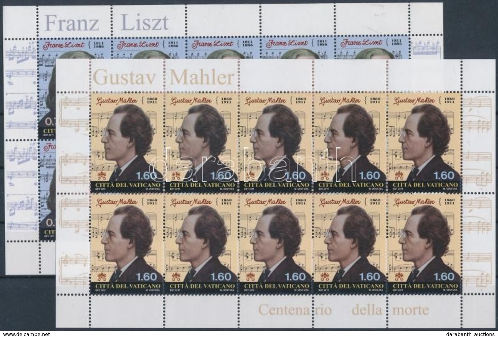 ** 2011 Liszt Ferenc és Gustav Mahler Kisívpár Mi 1726-1727 - Autres & Non Classés