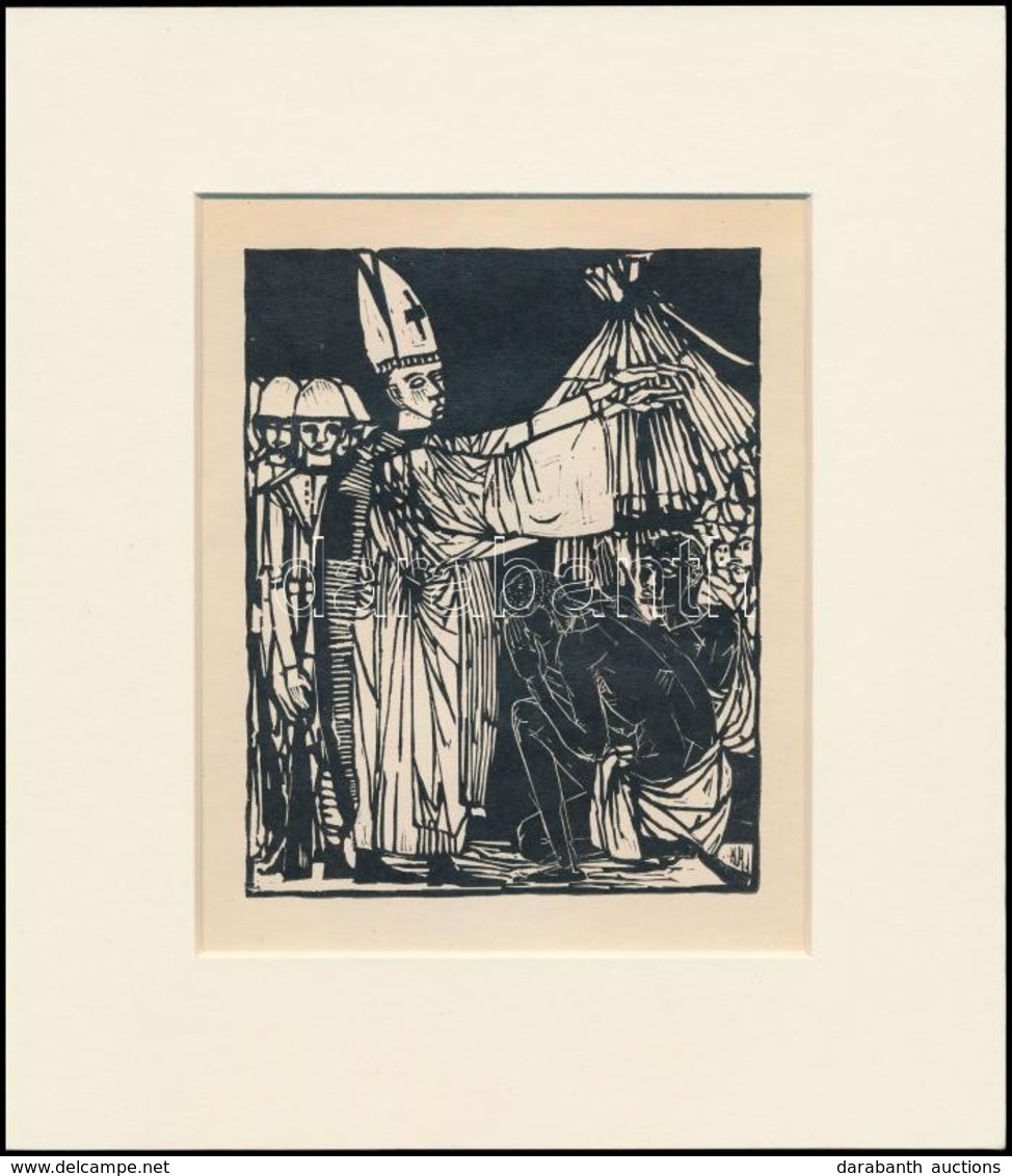 Kondor Béla (1931-1972): Illusztráció, Fametszet, Papír, Jelzés Nélkül, 11x14 Cm Paszpartuban - Andere & Zonder Classificatie