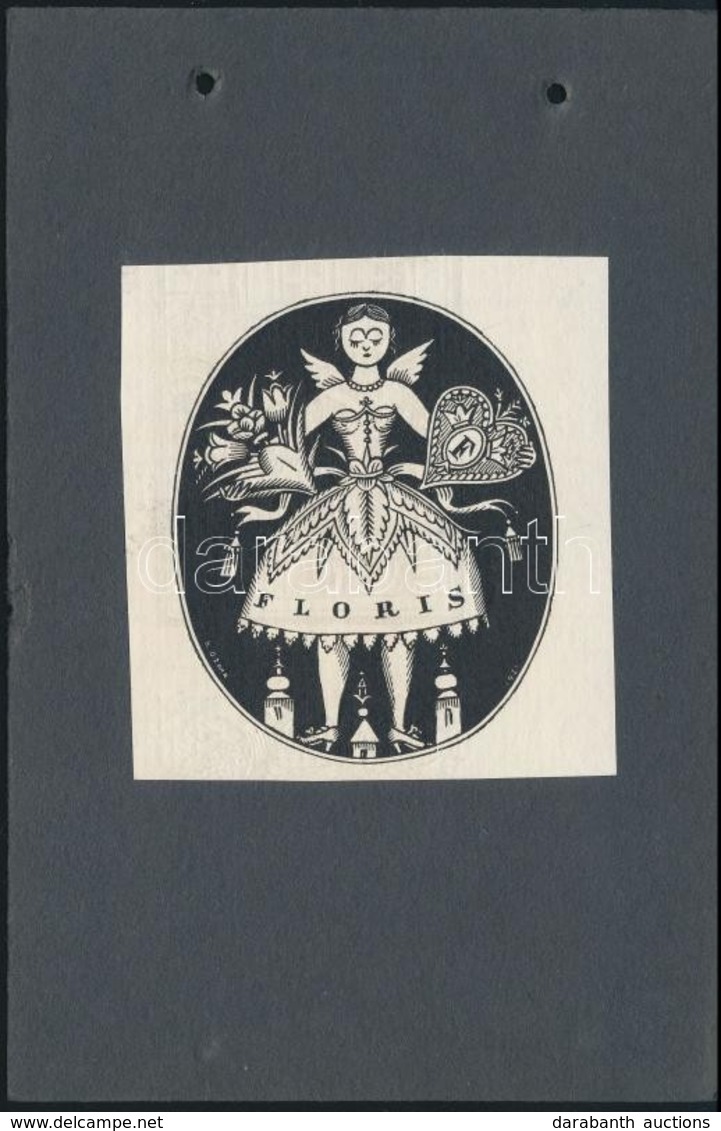 Kozma Lajos (1884-1948): Floris Bonbon Csomagterv Fametszet, Papír, 9x9 Cm - Autres & Non Classés