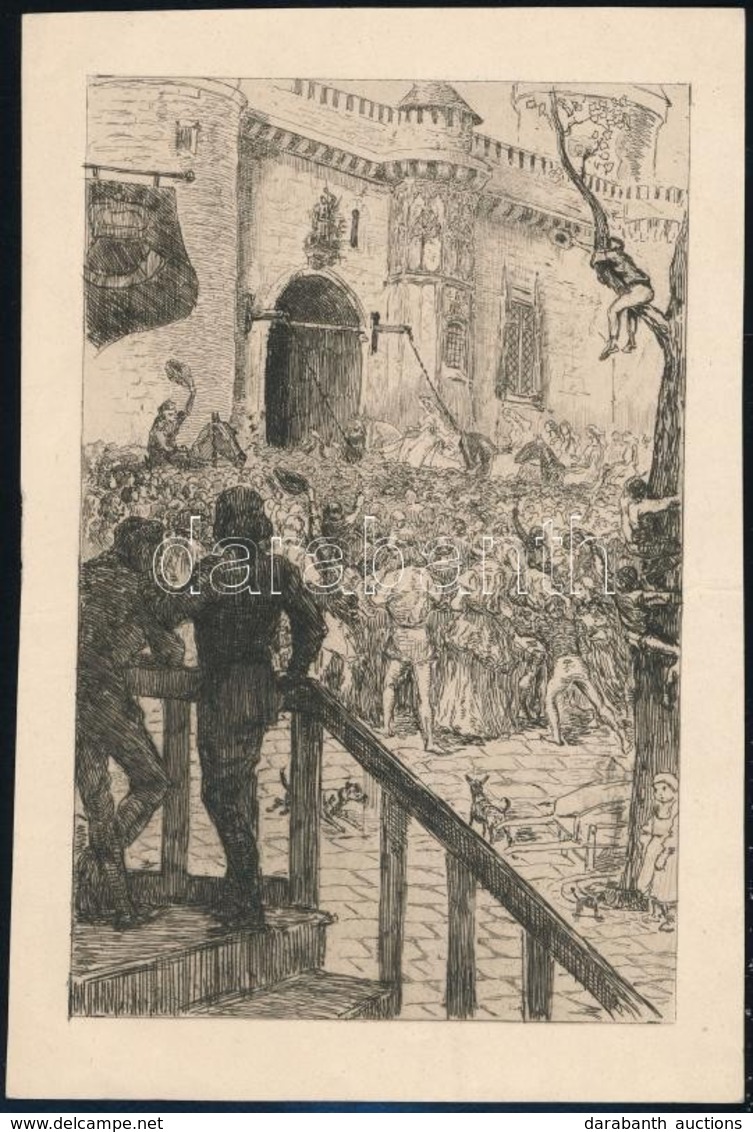 Alexandre Lunois (1863-1916): Le Camarade De Voyage. Rézkarc, Papír, Jelzés Nélkül, 19,5×13 Cm - Autres & Non Classés