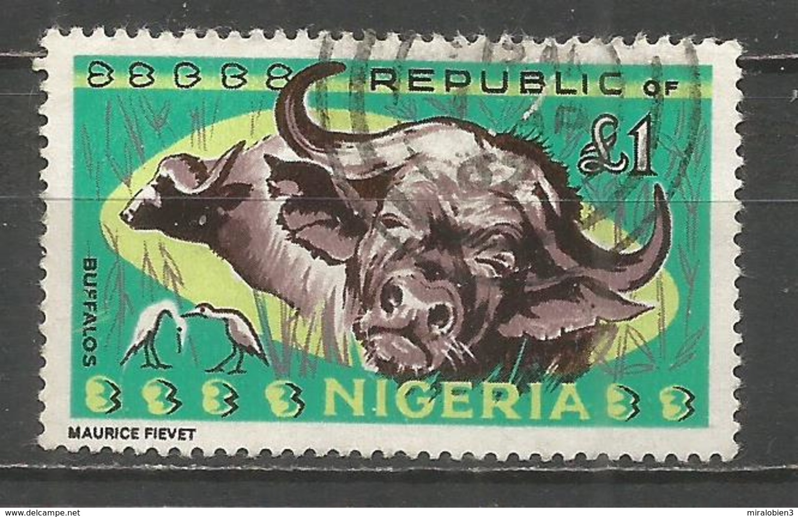 NIGERIA BUFALOS YVERT NUM. 190 USADO - Nigeria (1961-...)