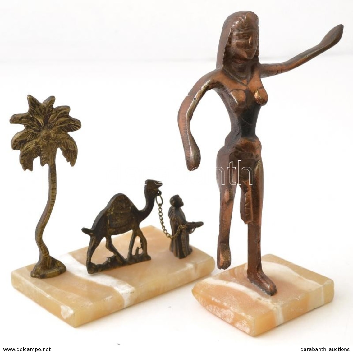 2 Db Egyiptomi Réz Figura, M: 13-18 Cm - Autres & Non Classés