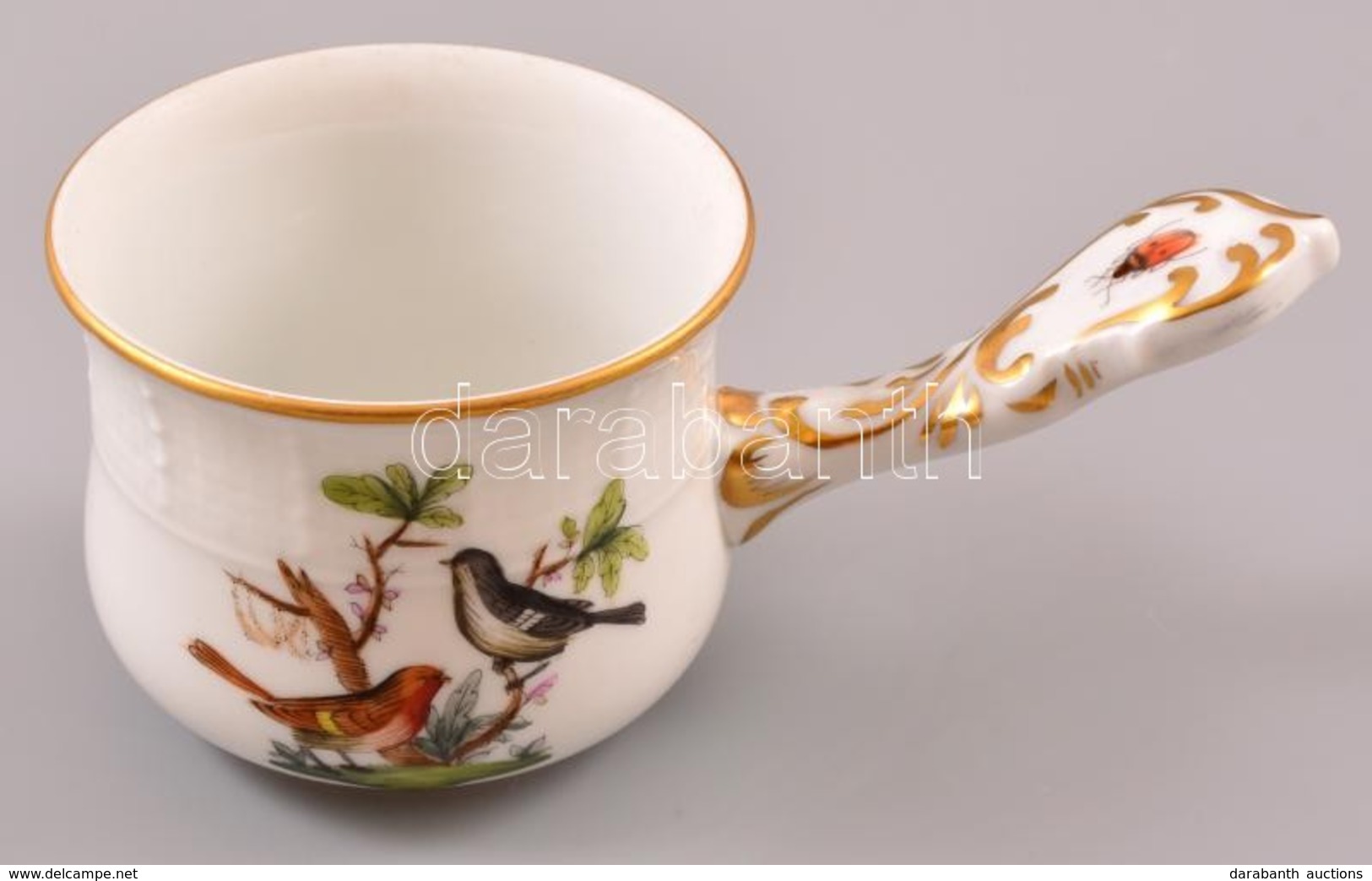 Herendi Rotschild Mintás Porcelán Nyeles Csésze, Kézzel Festett, Jelzett, Hibátlan, D: 6,5 Cm, M: 5 Cm - Autres & Non Classés