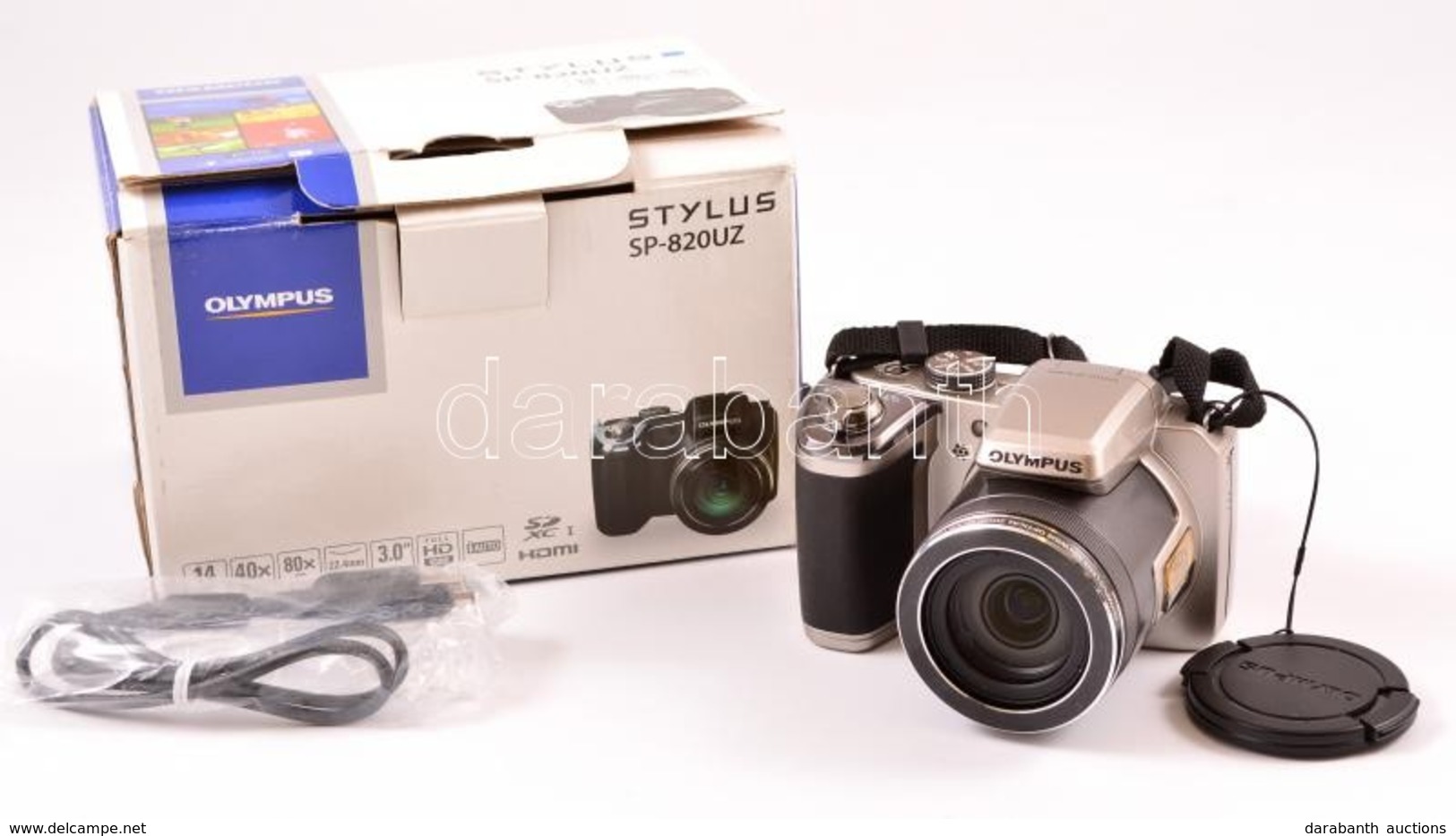 Olympus Stylus Sp-820UZ Digitális Fényképezőgép, 40x Zoom, 14Mp, Erdeti Dobozában, újszerű állapotban, Elemek és Memória - Fototoestellen