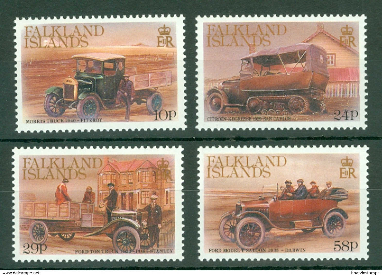 Falkland Is: 1988   Early Vehicles   MNH - Falkland Islands