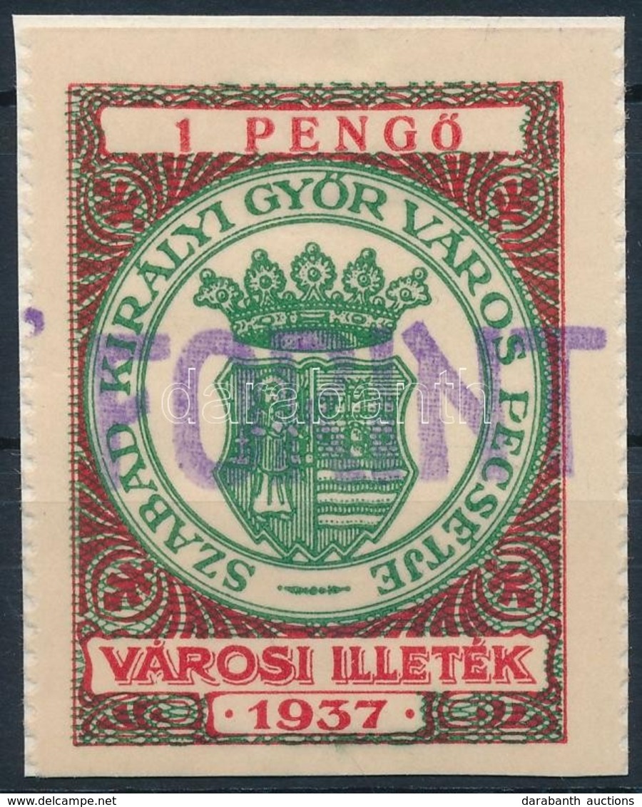 1946-48 Győr Szabad Királyi Város Okmánybélyeg Gépszínátnyomattal (31.000) - Zonder Classificatie