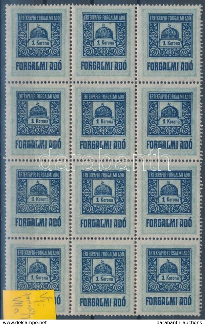 ** Forgalmi Adó 1K 12-es Tömb / Block Of 12 - Unclassified