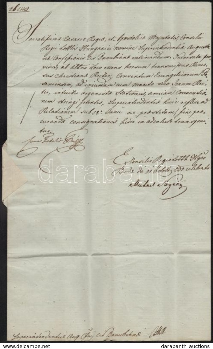 1832 Vöröskői Gróf Pálffy Fidél (1788-1864) Tárnokmester, Főkancellár, árva Megyei Főispán Saját Kézzel Aláírt Levele Hi - Unclassified