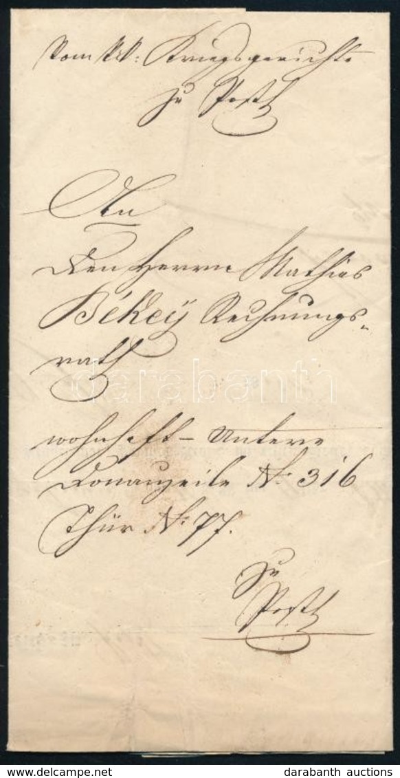 1850 Idézőlevél A Pesti Haditörvényszékre, Német Nyelven, Papírfelzetes Viaszpecséttel - Unclassified