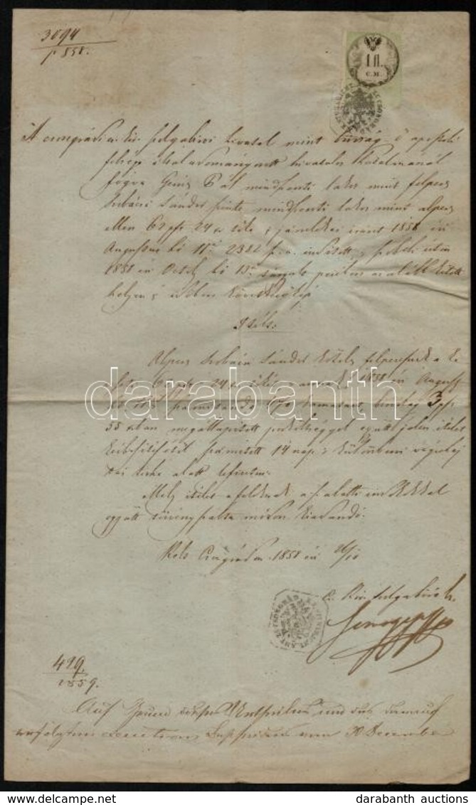 1859 Csongrád Bírósági ítélet 1Fl CM Okmánybélyeggel - Unclassified