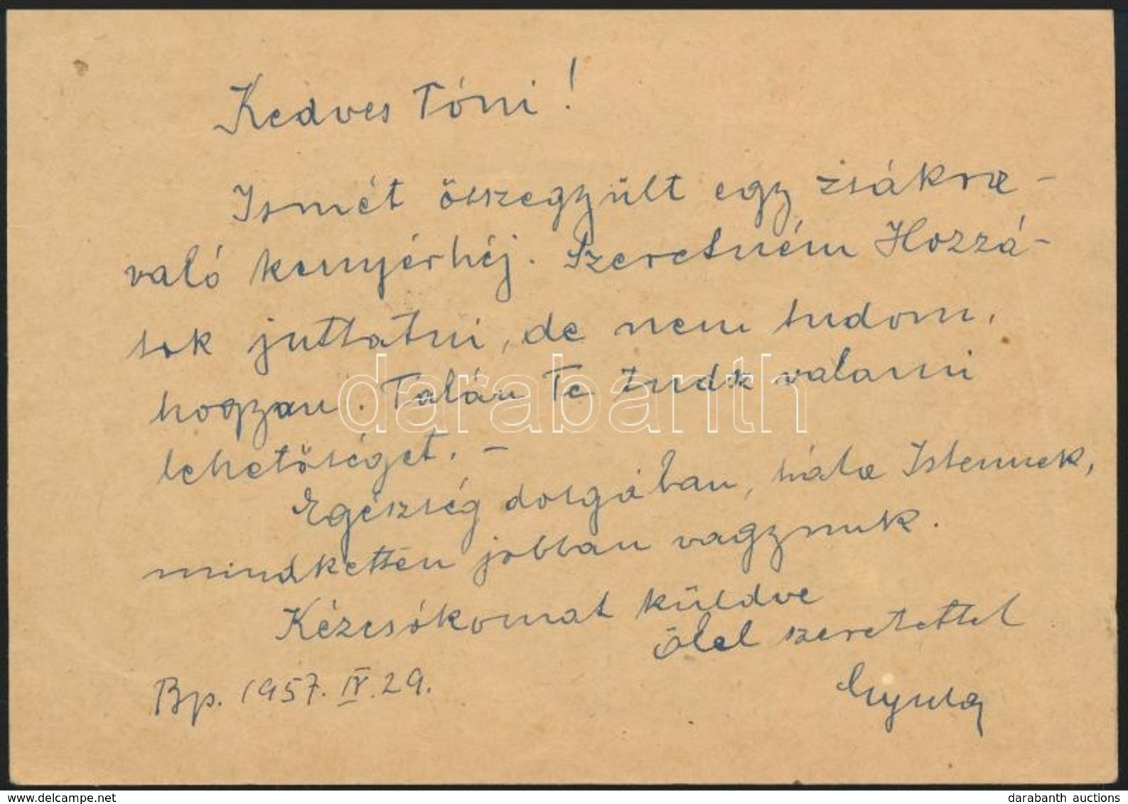 1957 Dr. Lux Gyula János (1884-1957) Tanár, Nyelvész Saját Kézzel írt Levelezőlapja  Padányi Frank Antal (1884-1973): Ta - Non Classés