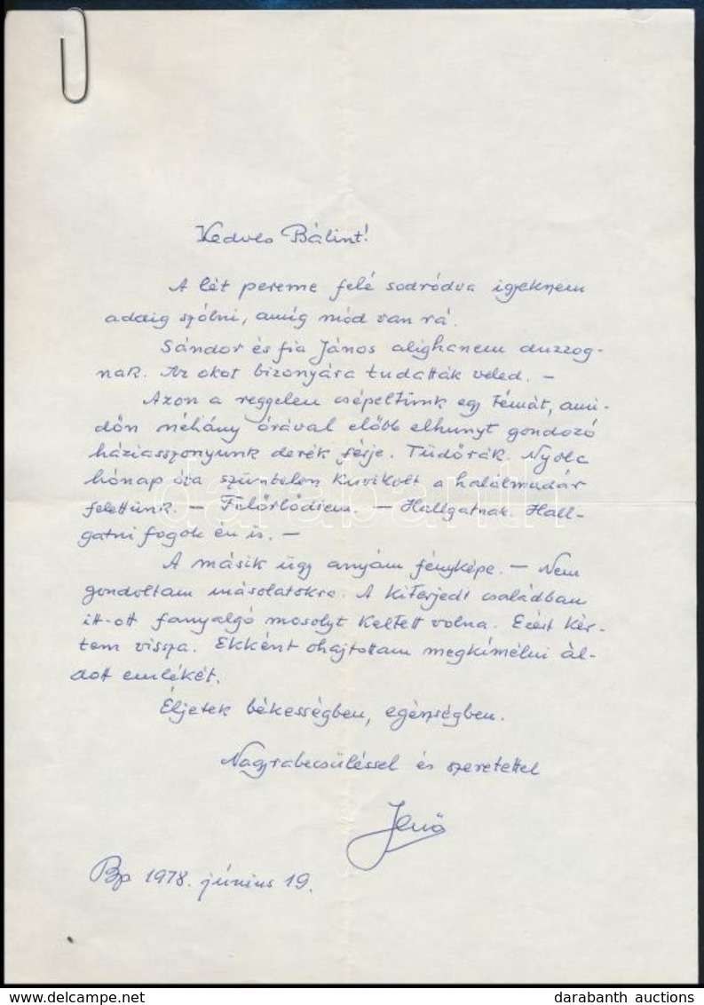 Ádám Jenő (1896-1982) Zeneszerző Saját Kézzel írt Levele Arany Bálint Turánistához, FKGP Politikushoz, Akit A Magyar Köz - Zonder Classificatie