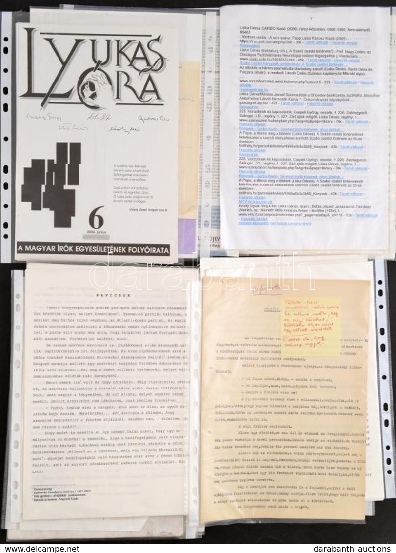 Vegyes Papírrégiség Liska Dénes (1927-2012) Dramaturg, író Hagyatékából. Közte Cikkek, Egy-két Gépelt Levél, Meghívó, Ny - Unclassified