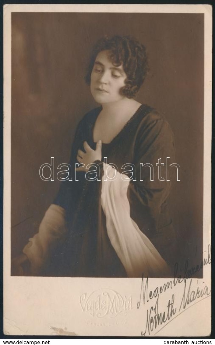 Németh Mária (1897-1967) Opera-énekesnő, Dedikált Fotólap - Other & Unclassified