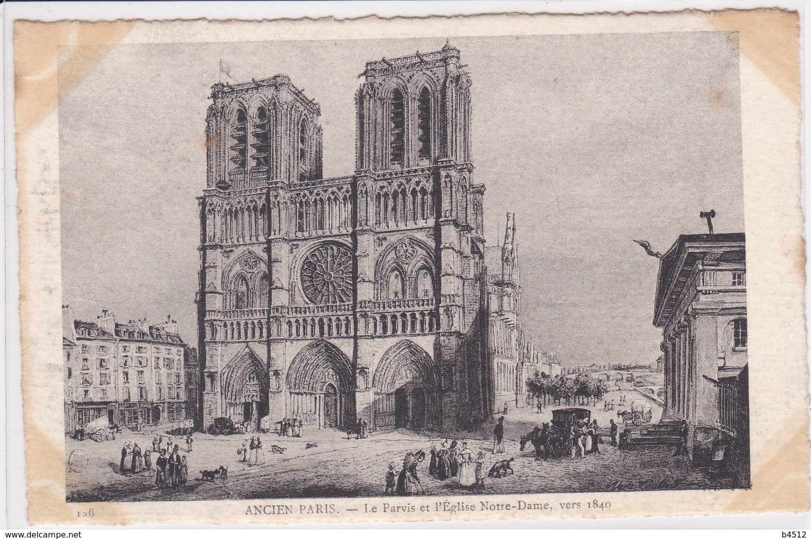 75 PARIS Le Parvis Et L'Eglise Notre Dame ,vers 1840 - Arrondissement: 04