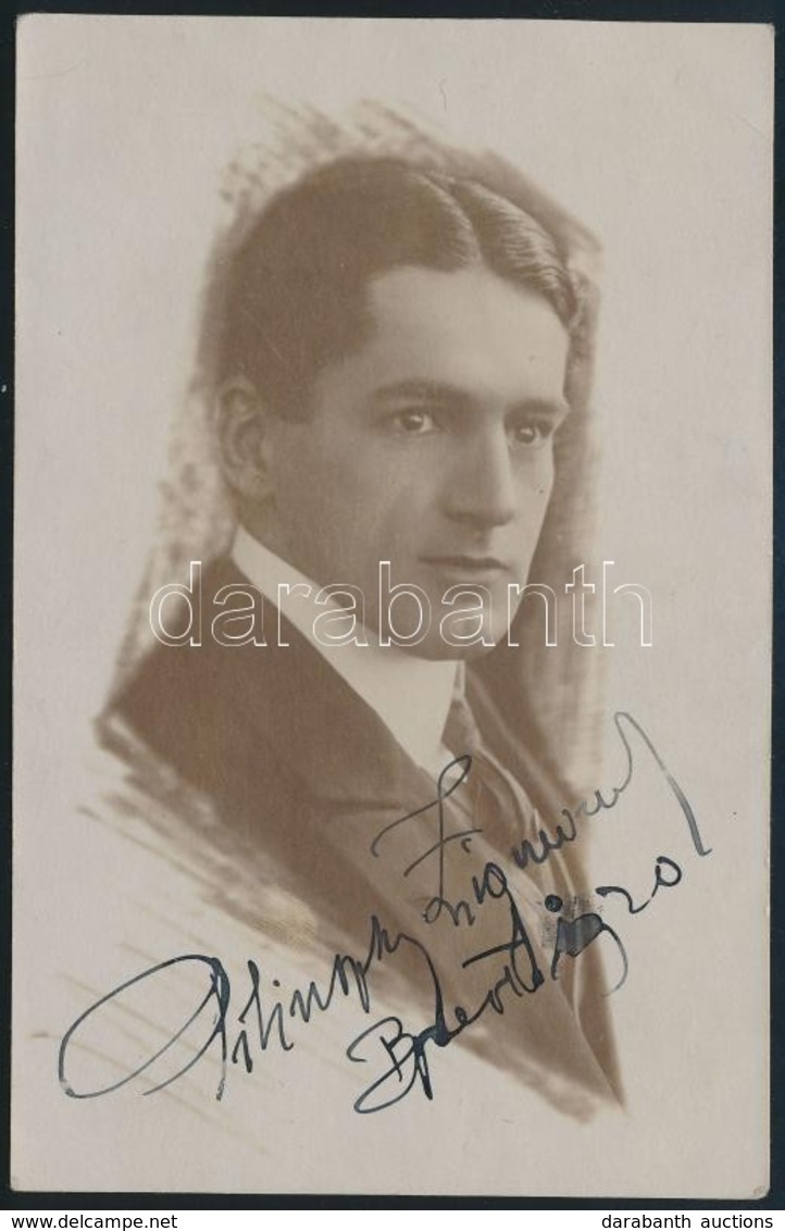 Linszky Zsigmond (1883-1957) Operaénekes (tenor). Dedikált Fotólapja - Andere & Zonder Classificatie