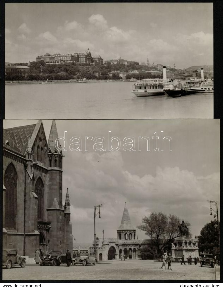 Cca 1935 Budapest, Városi Látképek (Budai Vár, Halászbástya, Parlament), 3 Db Pecséttel Jelzett Fotó Révész-Bíró Műtermé - Other & Unclassified