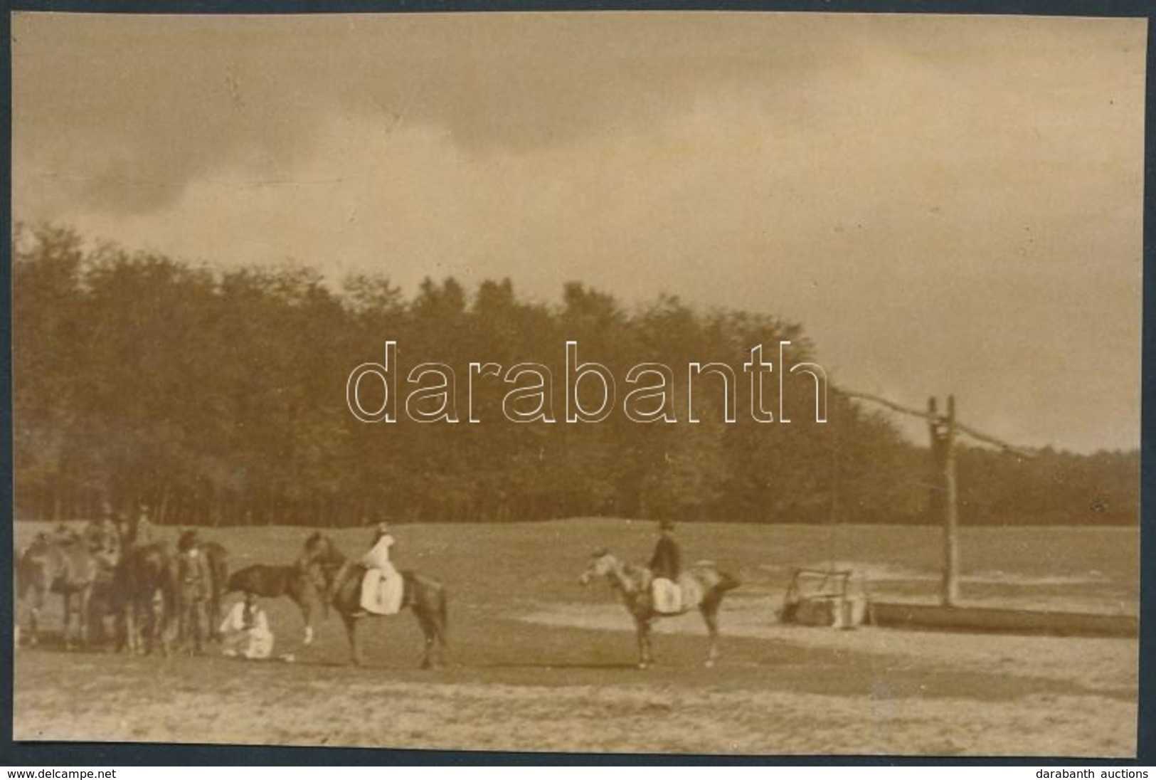 1926 Bugac Puszta, A Korszak Festészetutánzó Eljárásainak Egyikével Készült, Brómolajnyomat, Jelzetlen, 8x13 Cm - Other & Unclassified