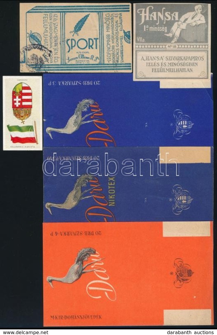 Szivarkapapír Csomagolópapírjai (Daru, Hansa, Sport), 6 Db - Advertising