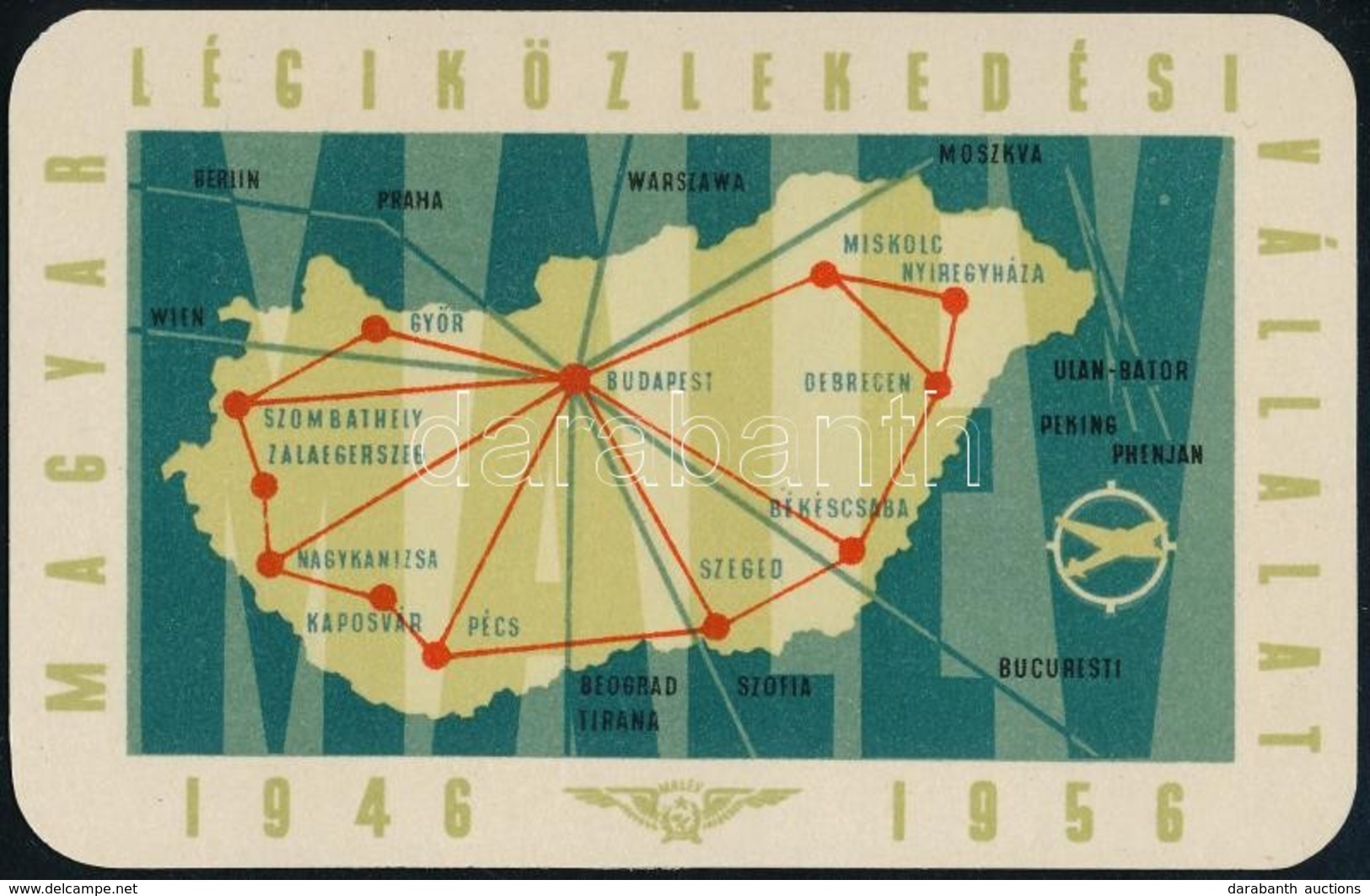 1956 Magyar Légiközlekedési Vállalat Kártyanaptár - Publicidad