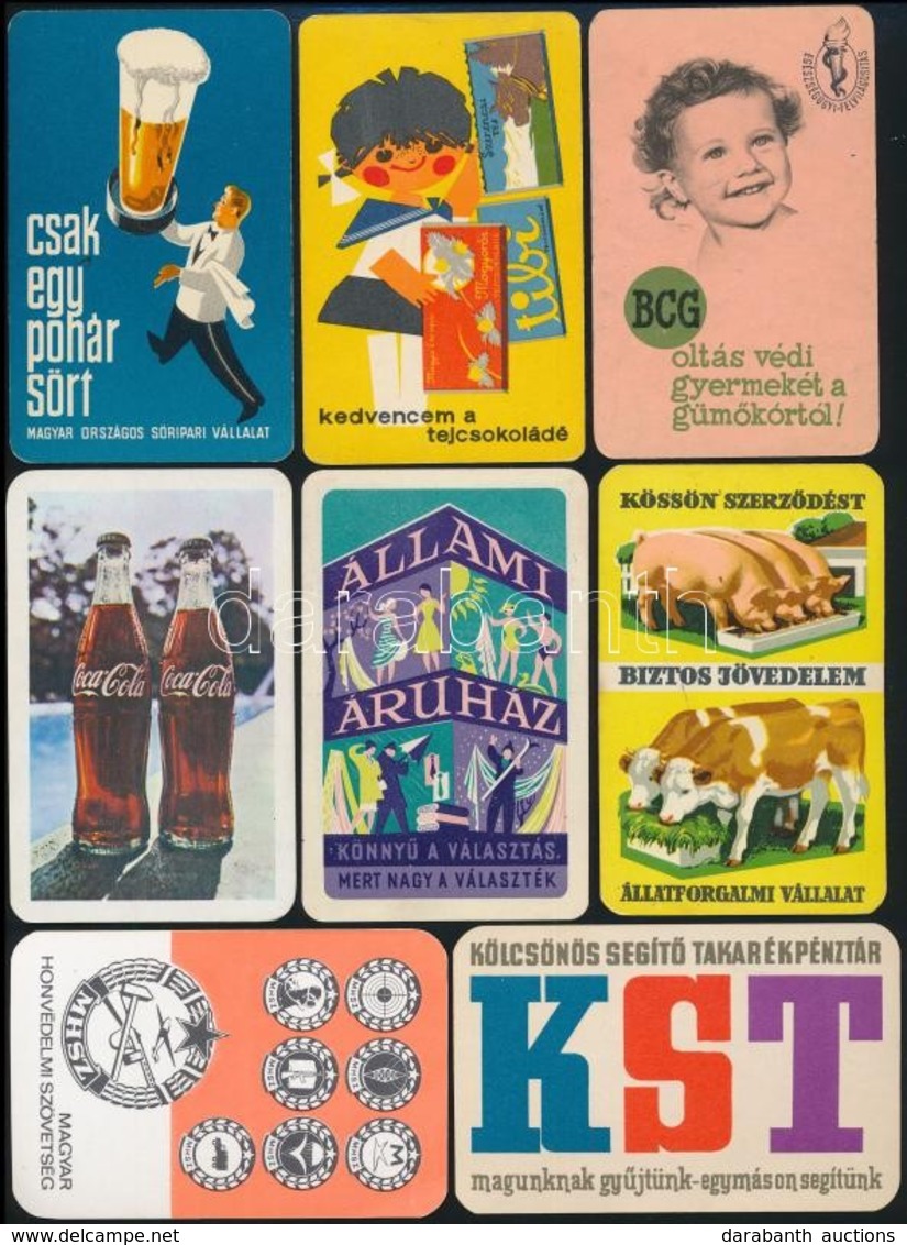 1961-1974 Retró Magyar Kártyanaptárak, érdekes Darabokkal, összesen 8 Db - Advertising