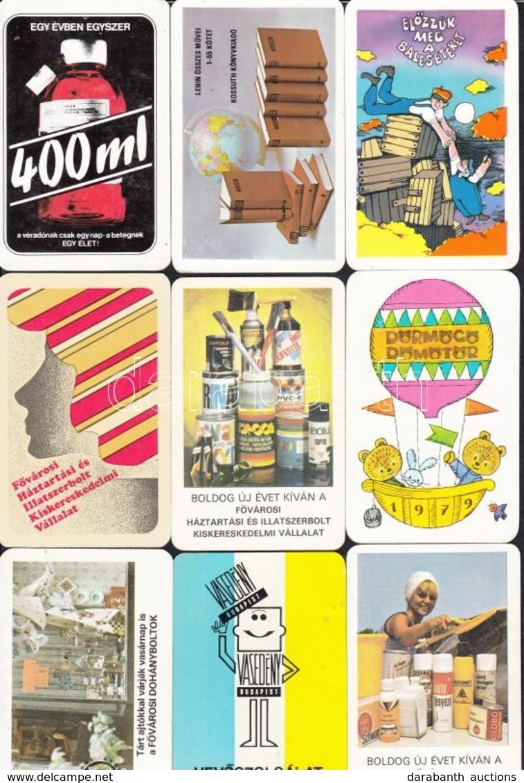1976-1982 Vegyes Kártyanaptár Tétel, 17 Db - Publicités