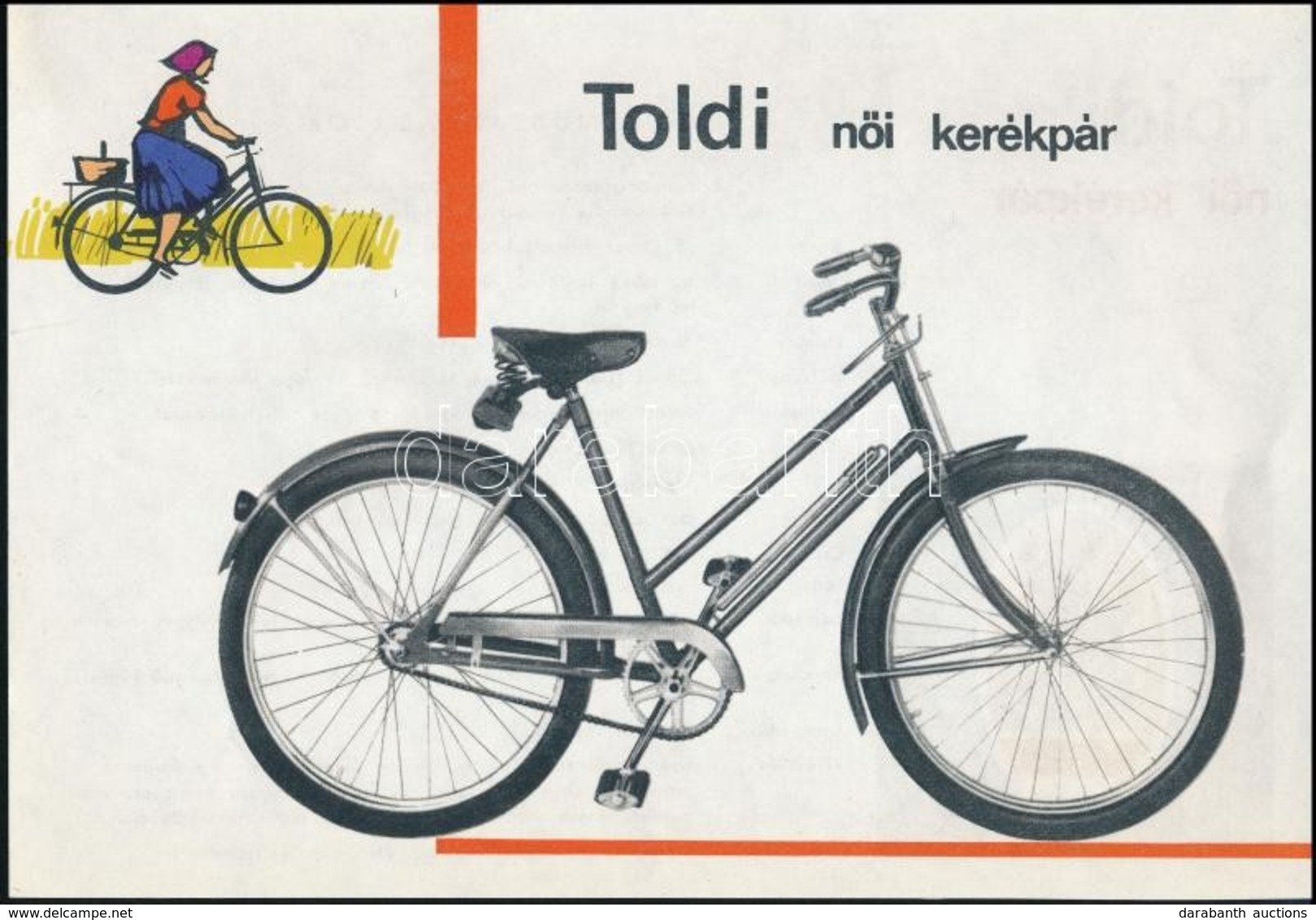 Cca 1960 A Csepel Toldi Női Kerékpár Műszaki Tájékoztatója - Advertising