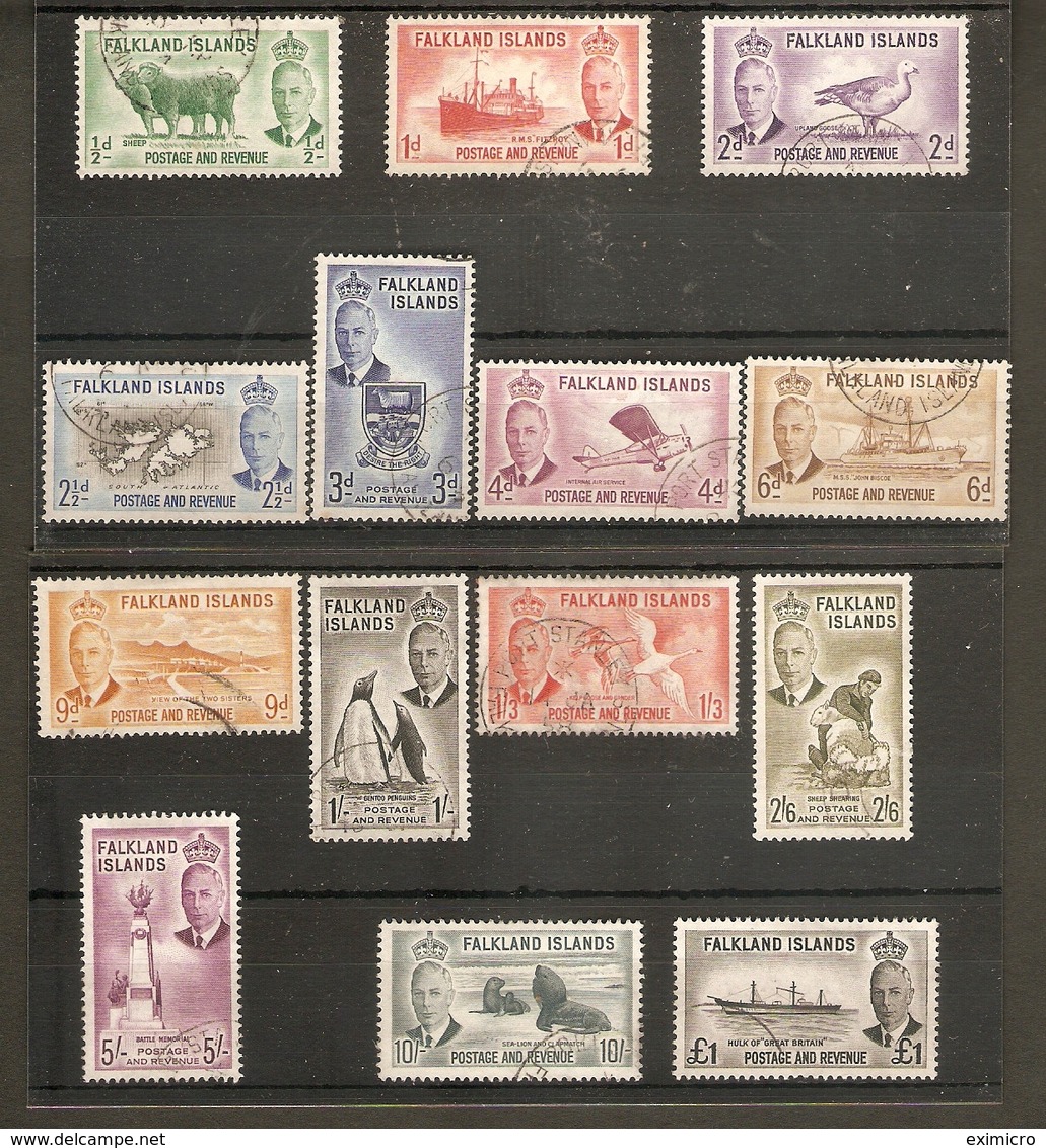 FALKLAND ISLANDS 1952 SET SG 172/185 FINE USED Cat £75 - Falkland Islands